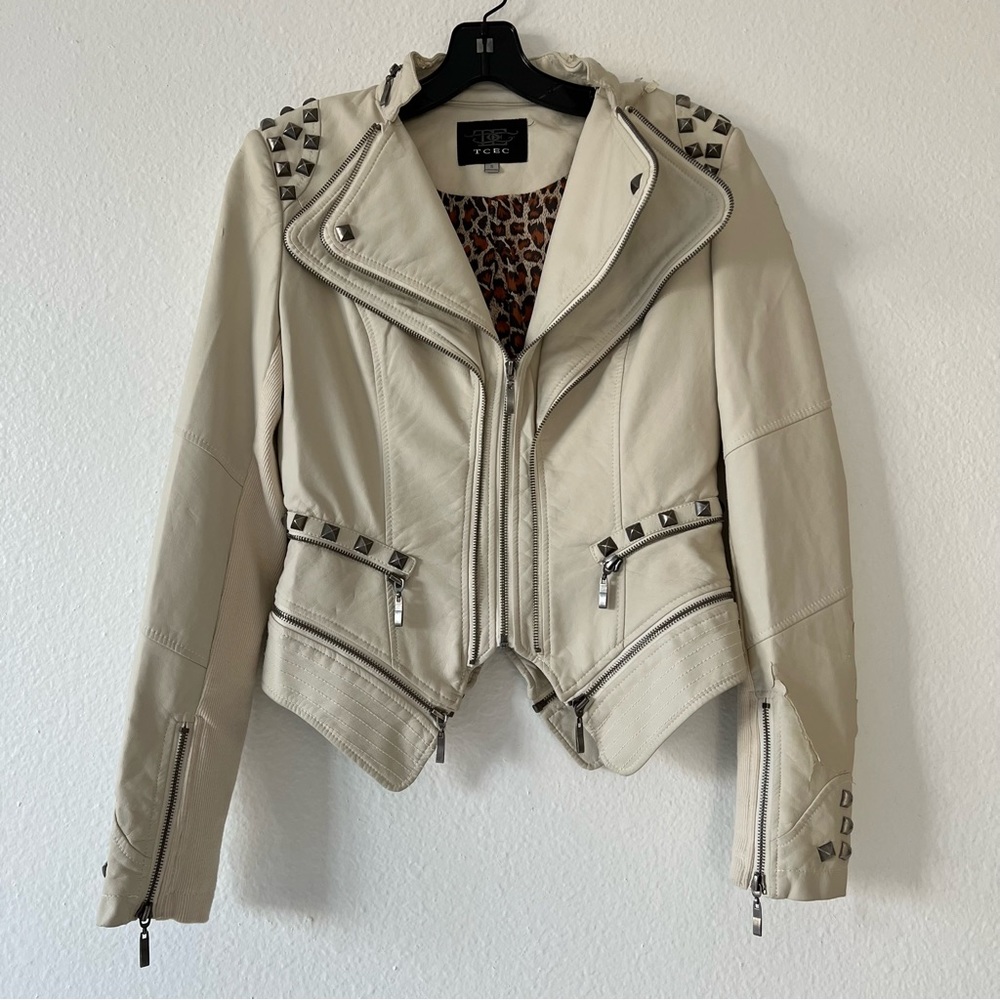 TCEC Riveted Faux Leather Jacket